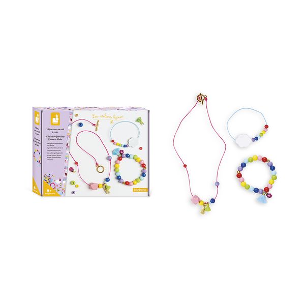 Produktbild: Bastel-Schmuckset f&uuml;r Kinder mit 3 farbenfrohen Regenbogen-Schmuckst&uuml;cken