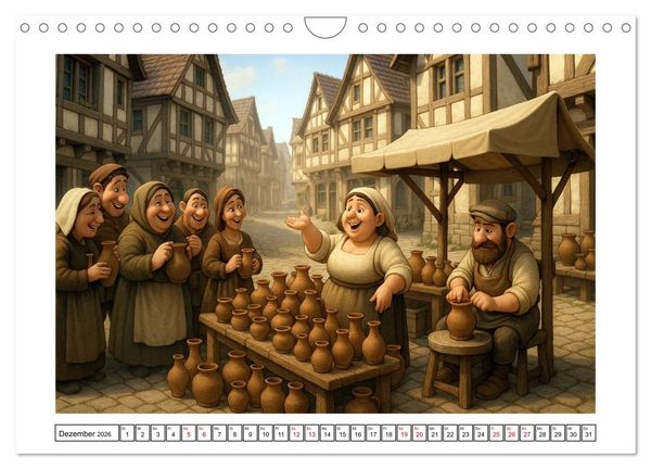 Produktbild: Farbenfrohes Mittelalter (Wandkalender 2026 DIN A4 quer), CALVENDO Monatskalender