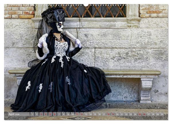 Produktbild: neunziggrad I photoart: der karneval von venedig (hochwertiger Premium Wandkalender 2026 DIN A2 quer), Kunstdruck in Hochglanz