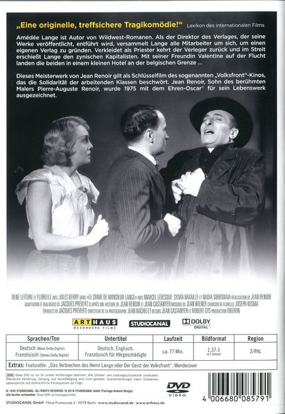 Produktbild: Das Verbrechen des Herrn Lange - Digital Remastered
