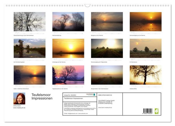 Produktbild: Teufelsmoor Impressionen (Wandkalender 2026 DIN A2 quer), CALVENDO Monatskalender