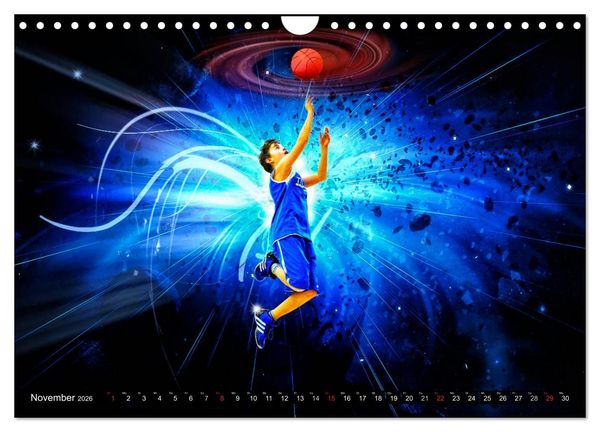 Produktbild: Basketball Fantasiewelten (Wandkalender 2026 DIN A4 quer), CALVENDO Monatskalender