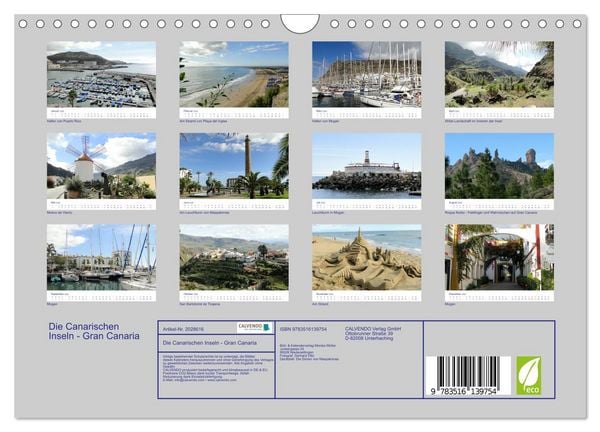 Produktbild: Die Canarischen Inseln - Gran Canaria (Wandkalender 2026 DIN A4 quer), CALVENDO Monatskalender