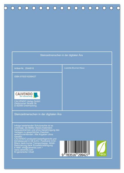 Produktbild: Steinzeitmenschen in der digitalen &Auml;ra (Tischkalender 2026 DIN A5 hoch), CALVENDO Monatskalender