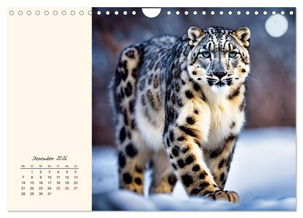 Produktbild: Im Reich der Schneeleoparden (Wandkalender 2026 DIN A4 quer), CALVENDO Monatskalender