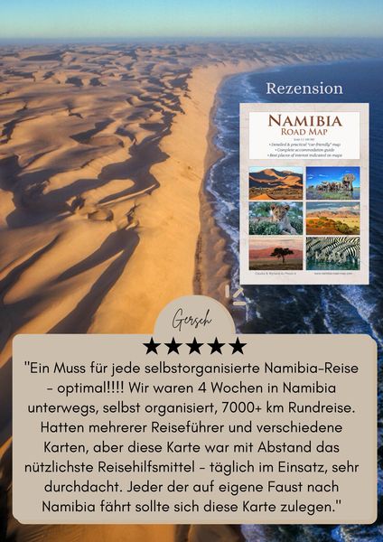 Produktbild: Detaillierte NAMIBIA Reisekarte - NAMIBIA ROAD MAP (1:1.160.000)