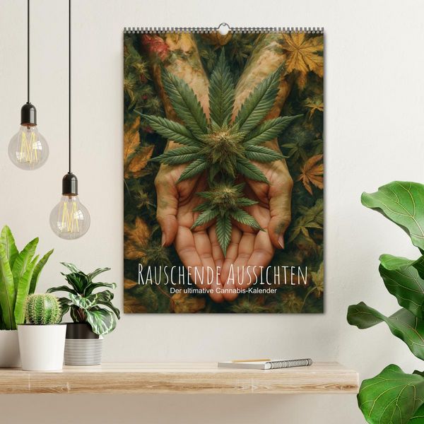 Produktbild: Rauschende Aussichten - Der ultimative Cannabis-Kalender (Wandkalender 2026 DIN A2 hoch), CALVENDO Monatskalender