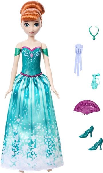 Produktbild: Disney Die Eisk&ouml;nigin Spin & Reveal Anna-Modepuppe und Accessoires mit 11 &Uuml;ber