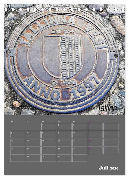 Produktbild: Faszination Kanaldeckel (Tischkalender 2026 DIN A5 hoch), CALVENDO Monatskalender