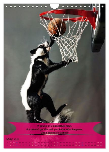 Produktbild: Basketball with funny animals (Wall Calendar 2026 DIN A4 portrait), CALVENDO 12 Month Wall Calendar