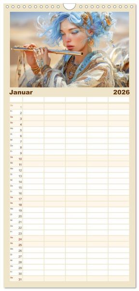 Produktbild: Familienplaner 2026 - Eine Liebe zur Musik - Musikanten mit 5 Spalten (Wandkalender, 21 x 45 cm) CALVENDO
