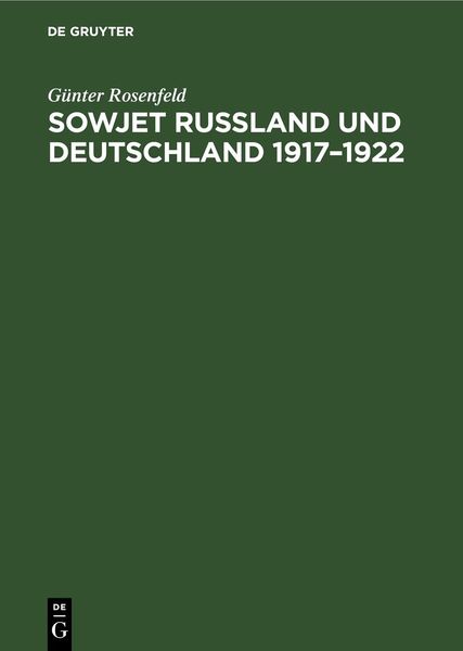 Produktbild: Sowjet Russland und Deutschland 1917&ndash;1922