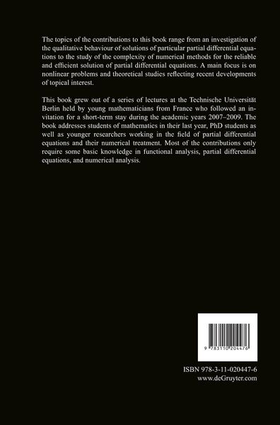 Produktbild: Analytical and Numerical Aspects of Partial Differential Equations