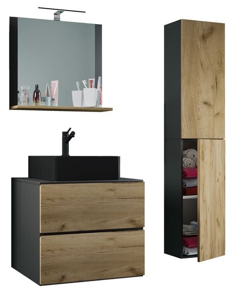 Produktbild: 4-tlg Waschtisch Badm&ouml;bel Lendas 60 cm L Schublade
