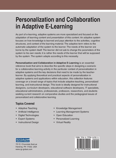 Produktbild: Personalization and Collaboration in Adaptive E-Learning