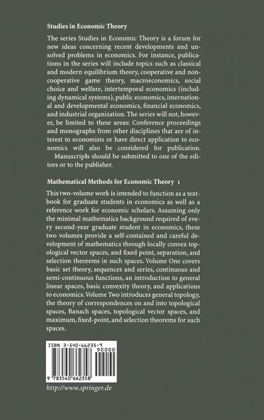 Produktbild: Mathematical Methods for Economic Theory 1