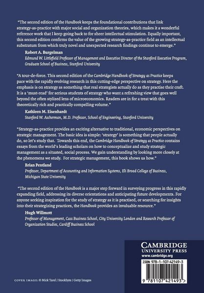 Produktbild: Cambridge Handbook of Strategy as Practice