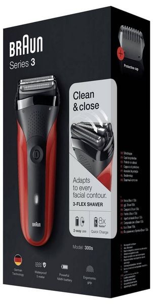 Produktbild: Braun Series 3 300s 81569932 Folienrasierer Rot, Schwarz