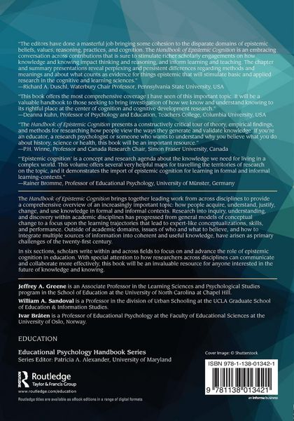 Produktbild: Handbook of Epistemic Cognition
