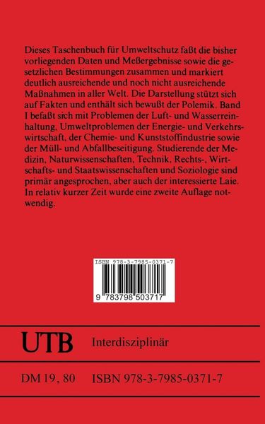 Produktbild: Taschenbuch f&uuml;r Umweltschutz