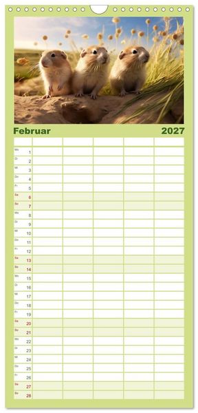 Produktbild: Familienplaner 2027 - Nach Art der Lemminge mit 5 Spalten (Wandkalender, 21 x 45 cm) CALVENDO