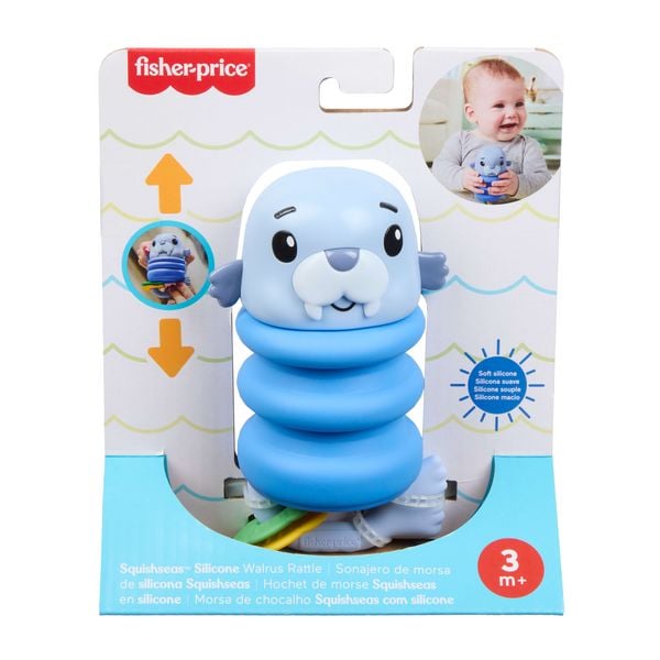 Produktbild: Fisher-Price Squishseas Silikon-Rasseln, Kollektion an Aktivit&auml;tsspielzeugen f&uuml;r Neugeborene, Stile k&ouml;nnen abweichen