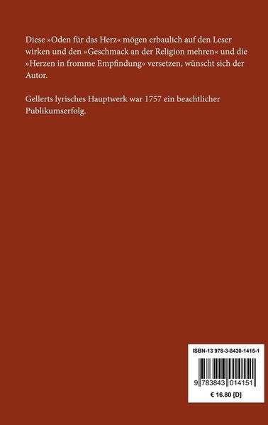 Produktbild: Geistliche Oden und Lieder