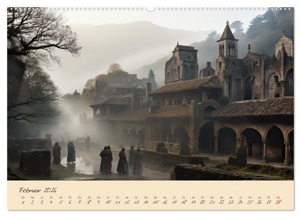 Produktbild: Jahreszeiten im Mittelalter (hochwertiger Premium Wandkalender 2026 DIN A2 quer), Kunstdruck in Hochglanz