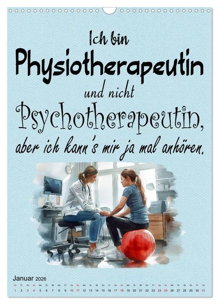 Produktbild: Physiospr&uuml;che (Wandkalender 2026 DIN A3 hoch), CALVENDO Monatskalender