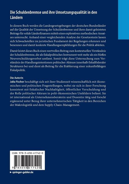 Produktbild: Die Schuldenbremse und ihre Umsetzungsqualit&auml;t in den L&auml;ndern