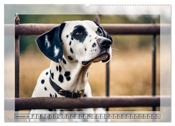 Produktbild: Dalmatiner - freundliche Temperamentsbolzen (hochwertiger Premium Wandkalender 2026 DIN A2 quer), Kunstdruck in Hochglanz