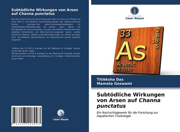 Produktbild: Subt&ouml;dliche Wirkungen von Arsen auf Channa punctatus
