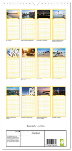 Produktbild: Familienplaner 2026 - D&uuml;sseldorfer - Ansichten mit 5 Spalten (Wandkalender, 21 x 45 cm) CALVENDO