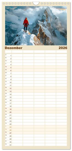 Produktbild: Familienplaner 2026 - Vertikale Freiheit mit 5 Spalten (Wandkalender, 21 x 45 cm) CALVENDO