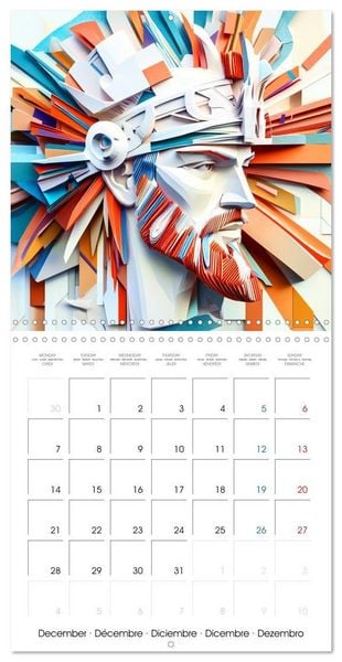 Produktbild: Les visages de l'origami (Calendrier mural carr&eacute; 2026 30x30 cm) Calendrier double avec une page pour vos prises de notes