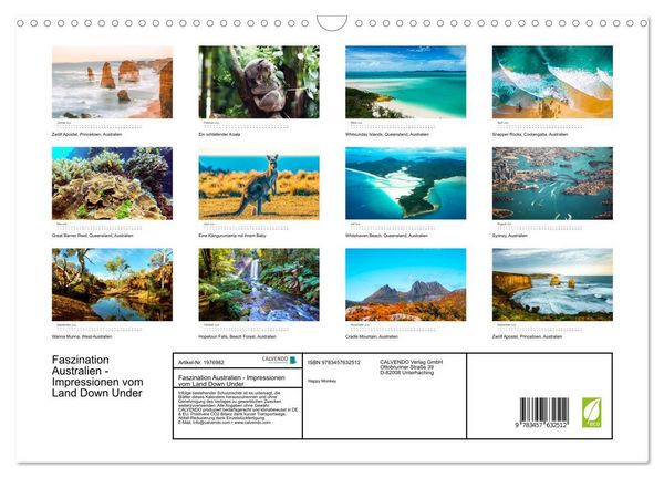 Produktbild: Faszination Australien - Impressionen vom Land Down Under (Wandkalender 2026 DIN A3 quer), CALVENDO Monatskalender