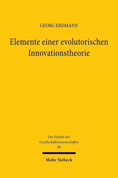 Produktbild: Elemente einer evolutorischen Innovationstheorie