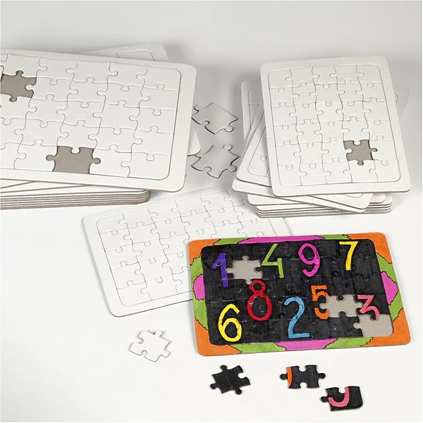 Produktbild: Creativ Company Puzzle, Gr&ouml;&szlig;e 21x30 cm, Wei&szlig;, 10 Stk