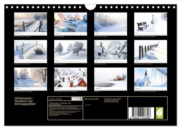 Produktbild: Winterzauber - Nordwind und Schneegest&ouml;ber (Wandkalender 2026 DIN A4 quer), CALVENDO Monatskalender