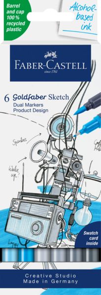 Produktbild: Faber-Castell Goldfaber Sketch Marker Produktdesign 6er Set