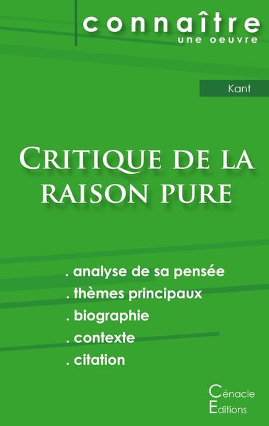 Produktbild: Fiche de lecture Critique de la raison pure de Kant (analyse litt&eacute;raire de r&eacute;f&eacute;rence et r&eacute;sum&eacute; complet)