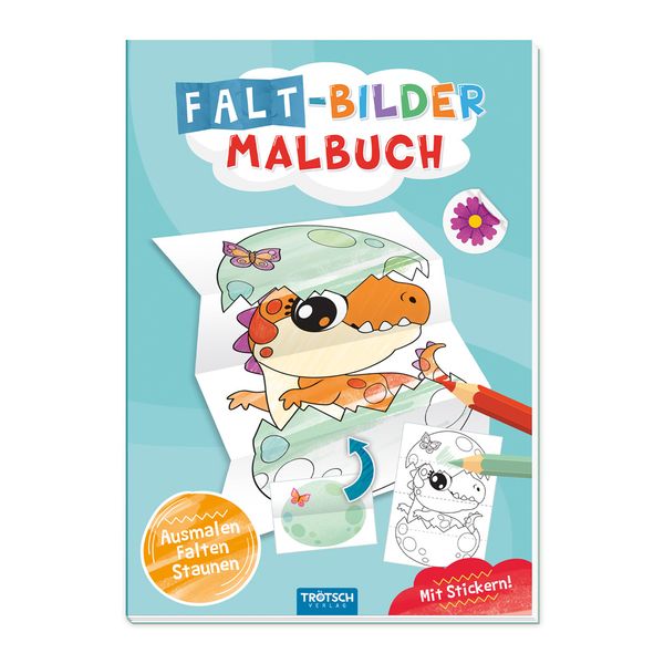 Produktbild: Tr&ouml;tsch Malbuch Faltbilder-Malbuch Dino