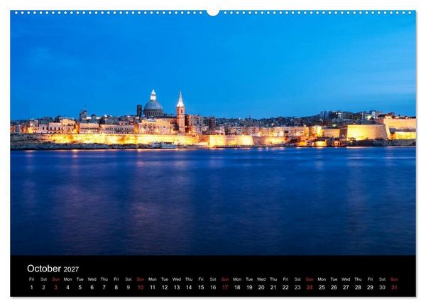Produktbild: Malta. The sunny island full of charm. (High Quality Premium Wall Calendar 2027 DIN A2 landscape),CALVENDO 12 Month Wall Calendar