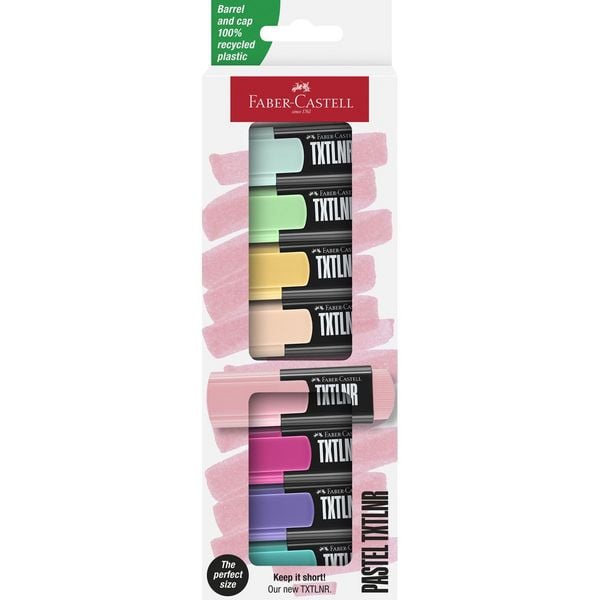 FABER-CASTELL Textmarker TXTLNR Pastell 8 Stück Kartonetui