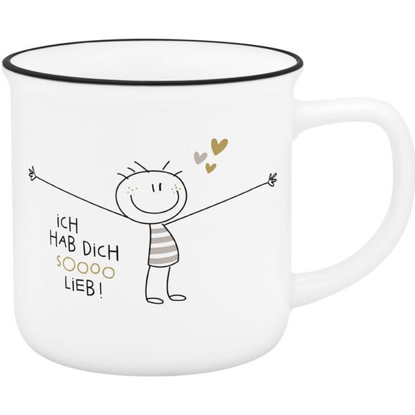 Produktbild: Becher in Emailleoptik "Hab dich sooo lieb"