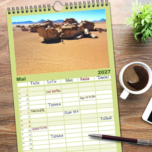 Produktbild: Familienplaner 2027 - Bolivien - Die geheime Perle S&uuml;damerikas mit 5 Spalten (Wandkalender, 21 x 45 cm) CALVENDO