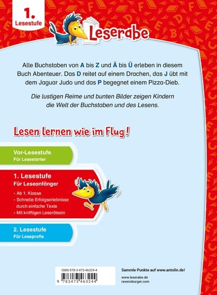 Produktbild: Leserabe Sonderausgaben - A wie Apfel, B wie B&auml;r, das ABC ist gar nicht schwer - Lustige Reime zum Lesenlernen