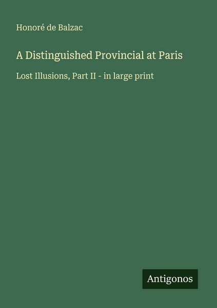 Produktbild: A Distinguished Provincial at Paris