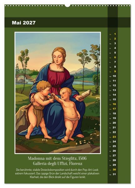 Produktbild: Raffael 2.0, Renaissance-Madonnen als Graphic Novel (Wandkalender 2027 DIN A2 hoch), CALVENDO Monatskalender