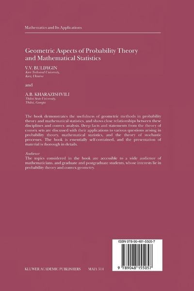 Produktbild: Geometric Aspects of Probability Theory and Mathematical Statistics